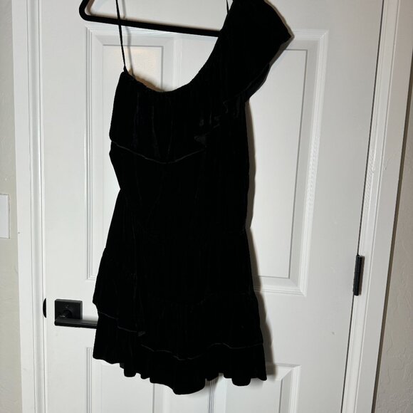 Joie Velvet Kolda B Ruffle Black Mini Dress Size S NEW WITH TAG - Picture 5 of 8